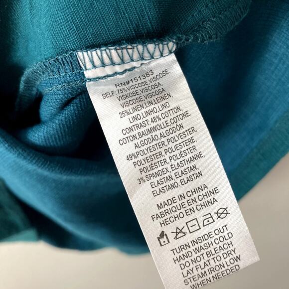 Current Air NEW Embroidered Ruffle Yoke Puff Sleeve Top - Green - Small - Picture 6 of 9